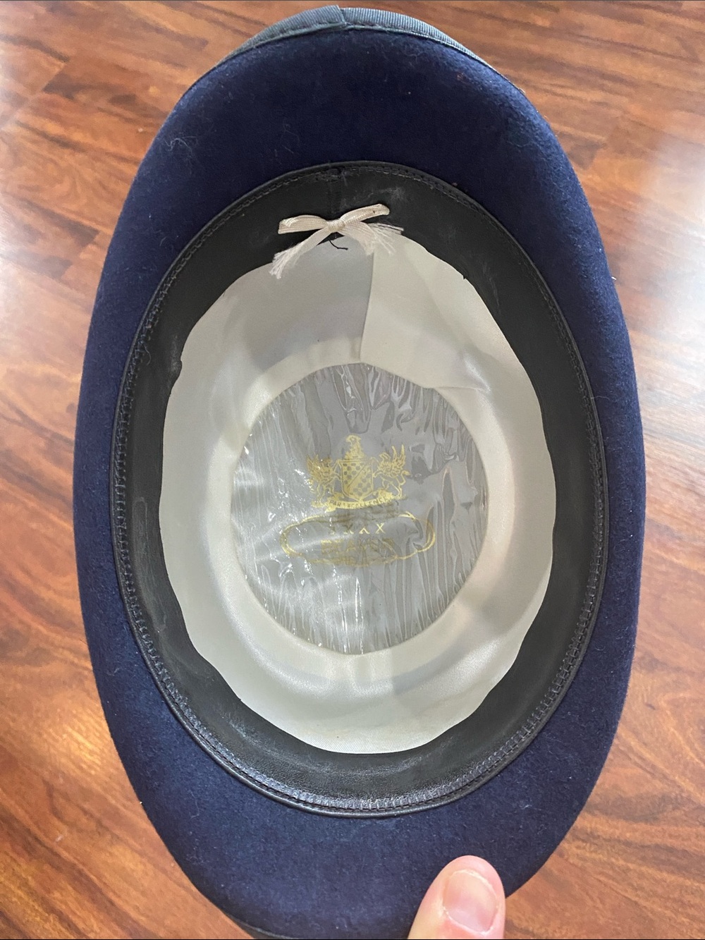 Vintage Classic BOWLER Derby Hat Top Cap Navy Genuine Beaver Fur 3X - Picture 2 of 7